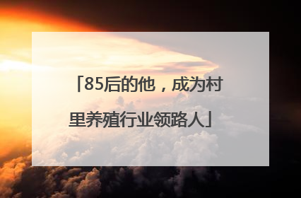 85后的他，成为村里养殖行业领路人